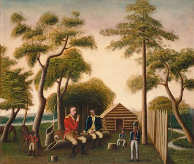 Marion die de Britse officier trakteert op zoete aardappelen, 1848 door George Washington Mark
